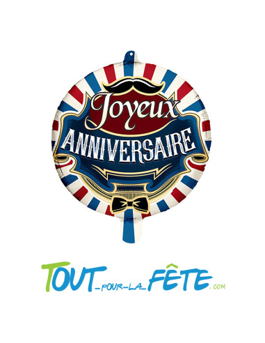 Ballon aluminium Joyeux Anniversaire Barbier 45cm