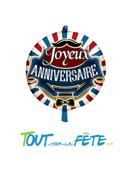 Ballon aluminium Joyeux Anniversaire Barbier 45cm