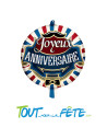 Ballon aluminium Joyeux Anniversaire Barbier 45cm