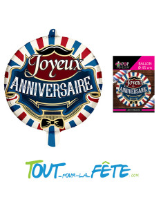 Ballon aluminium Joyeux Anniversaire Barbier 45cm 2