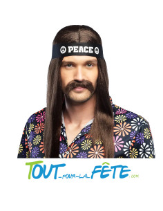 Moustache hippie noir