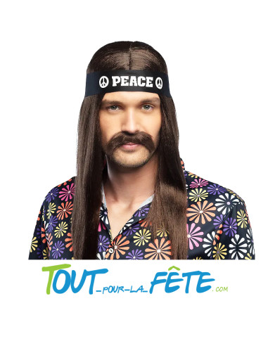 Moustache hippie noir