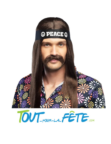 Moustache hippie noir