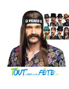 Moustache hippie noir 2
