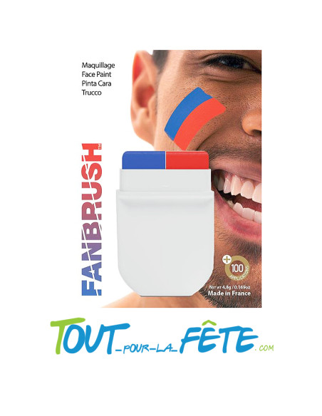 Maquillage de supporter fanbrush bleu et rouge