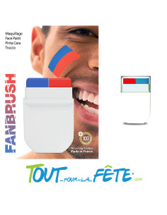 Maquillage de supporter fanbrush bleu et rouge 2