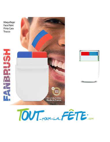 Maquillage de supporter fanbrush bleu et rouge
