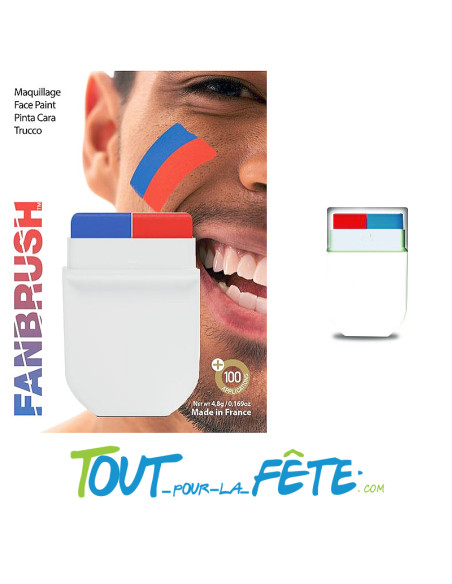 Maquillage de supporter fanbrush bleu et rouge