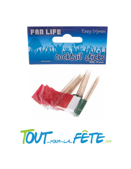24 Piques apéritifs drapeau Italie