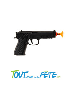 Pistolet noir avec 3 fléchettes 14 cm 2