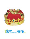 Couronne de roi or avec tissus rouge