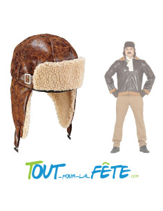 Chapeau / Chapka aviateur marron 2