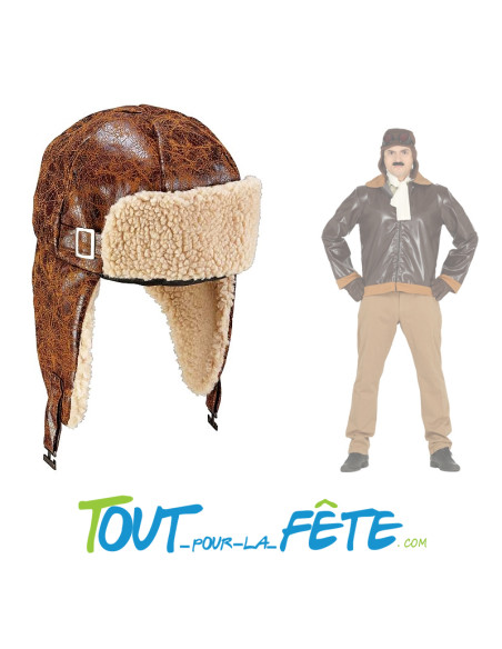 Chapeau / Chapka aviateur marron