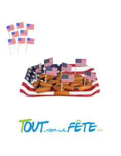 24 Piques apéritifs drapeau USA 2