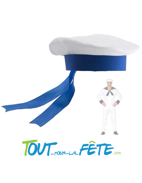 Chapeau de marin bleu et blanc enfant