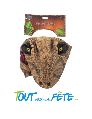 Masque latex dinosaure vélociraptor adulte