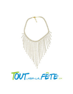 Collier avec pluie de diamants ( style année 20 )