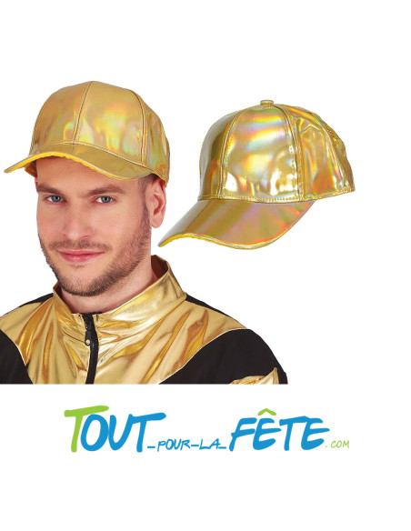 Casquette or métallisée holographique