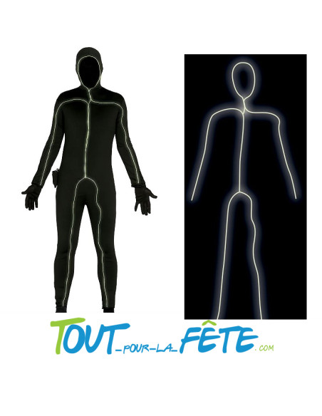 Déguisement black light man taille adulte