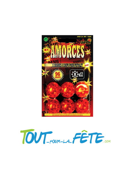 Amorce pour pistolet 12 disque de 8 coups