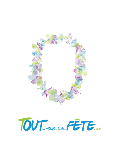 collier de fleurs tahiti multicolore pastel