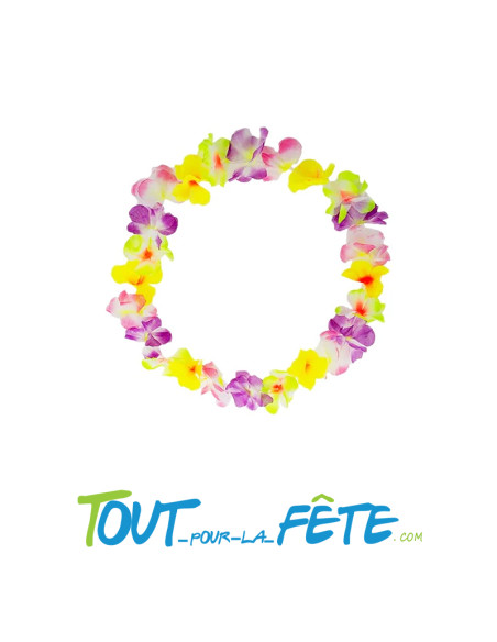 Collier de fleur Hawaïen / Tahiti multicolore