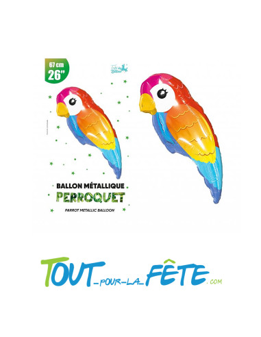 Ballon aluminium Perroquet 67 cm