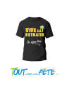 T shirt dédicace vive la retraite noir et doré