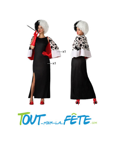 Déguisement de Cruella ( 101 dalmatiens ) taille adulte