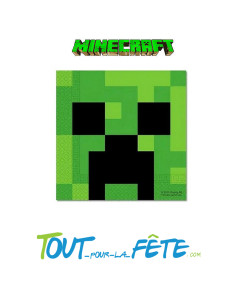 20 serviettes en papier minecraft 33x33 cm 2