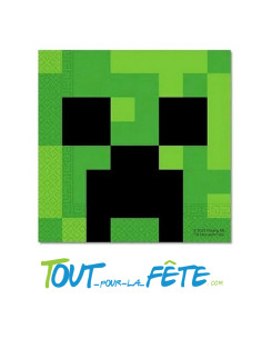 20 serviettes en papier minecraft 33x33 cm