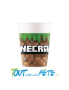 8 gobelets en papier minecraft 200ml