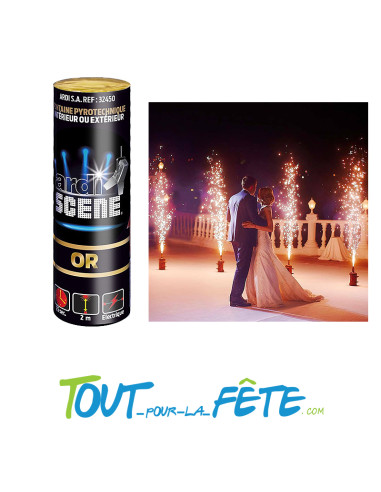 Jet de scène 2 mètres - 25 secondes couleur or ( electrique )