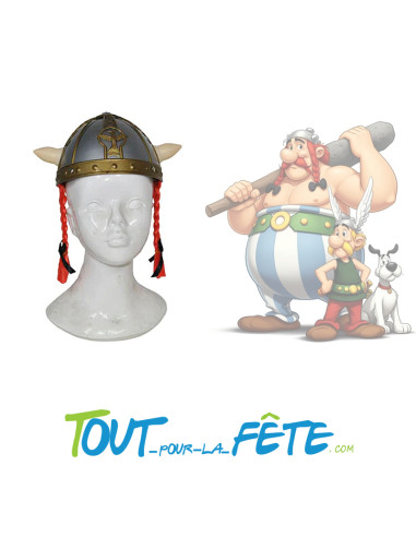 Casque de gaulois avec tresse orange