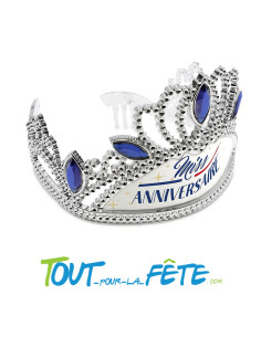 Diadème miss anniversaire argenté