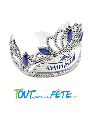 Diadème miss anniversaire argenté