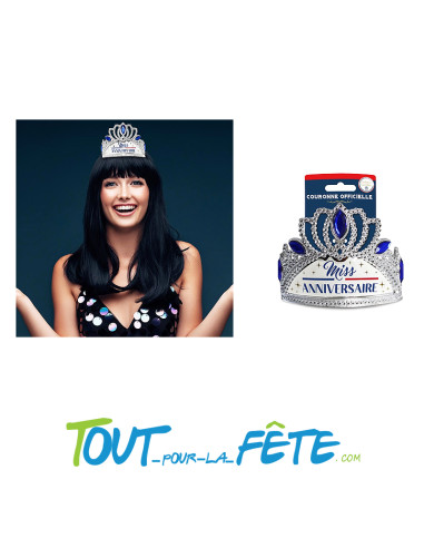 Diadème miss anniversaire argenté