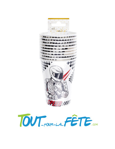 10 gobelets carton racing Ø 7.8 x 9.7 cm / 27cl