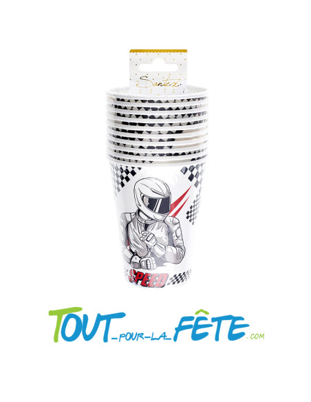 10 gobelets carton racing Ø 7.8 x 9.7 cm / 27cl
