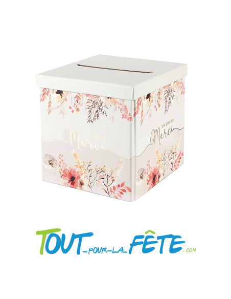 Tirelire / Urne florale "Un grand merci"