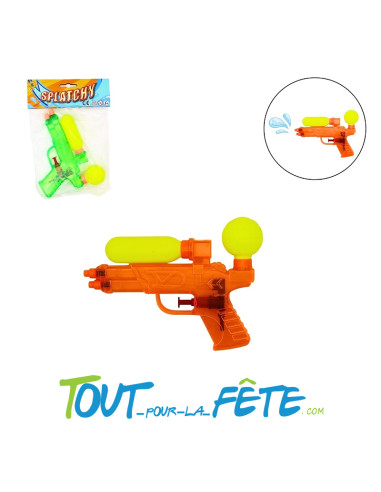 pistolet à eau double cuve 17cm coloris aléatoire