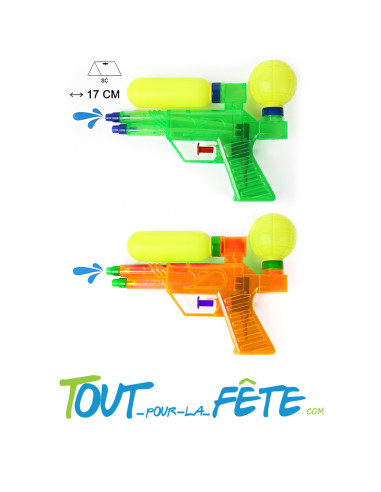 pistolet à eau double cuve 17cm coloris aléatoire