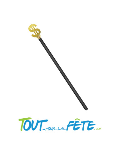 canne noire avec dollar géant OR 3pcs 85cm