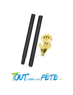 canne noire avec dollar géant OR 3pcs 85cm 2