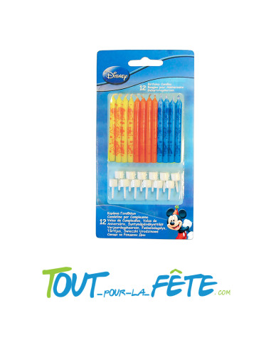 Lot de 12 bougies Mickey Mouse