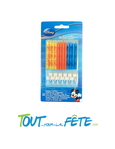 Lot de 12 bougies Mickey Mouse