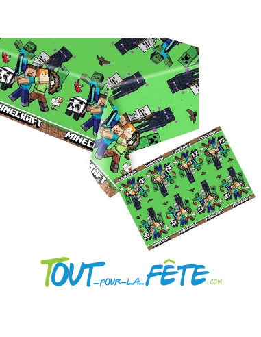 Nappe en plastique minecraft 1,20 x 1,80cm
