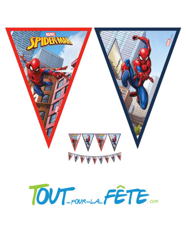 1 guirlande de fanions en plastique Spider-man ©