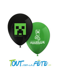 8 ballons en latex minecraft 30 cm