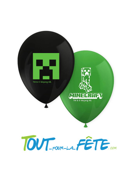 8 ballons en latex minecraft 30 cm